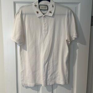Men’s Gucci white polo collar design